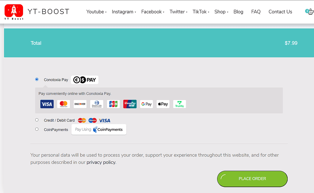 selecciona tu método de pago para un pago fácil