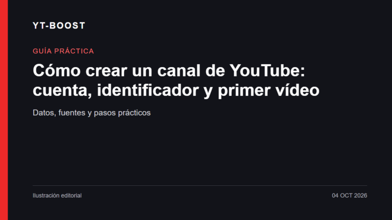 Ilustración editorial: Cómo crear un canal de YouTube: cuenta, identificador y primer vídeo